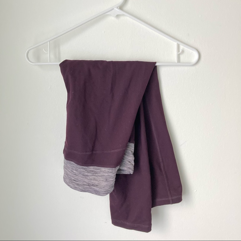 Cropped Maroon Leggings Mid Waist Small